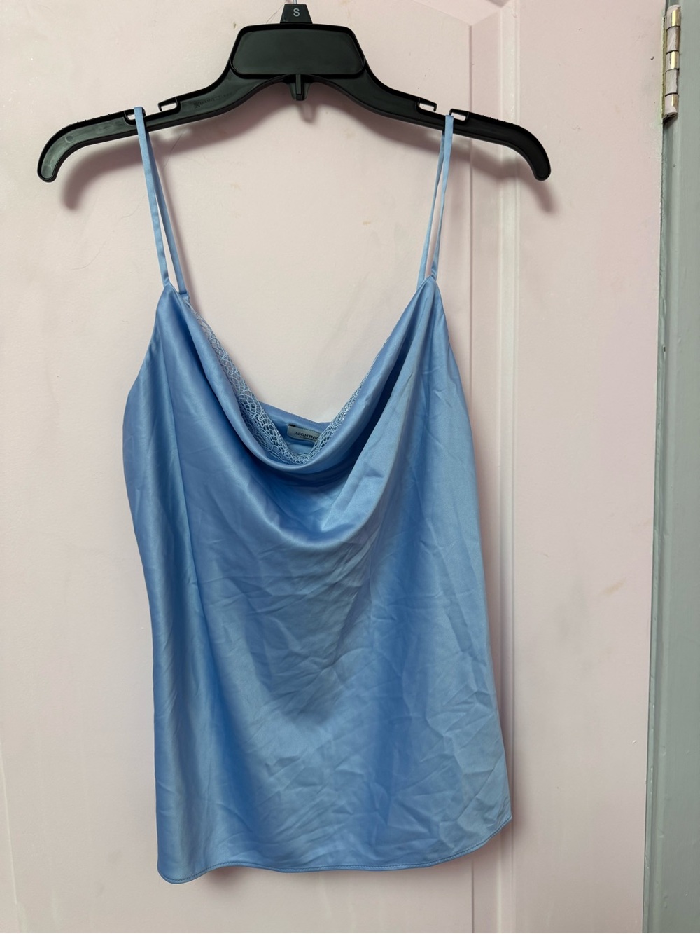 Jonathan Simkhai Light Blue Satin Cowl Neck Camisole Top nwt
